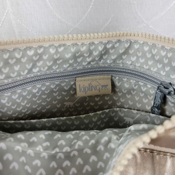 Kipling Callie Womens Crossbody Bag Gold Metallic Lightweight Casual Purse Bag - Picture 10 of 14